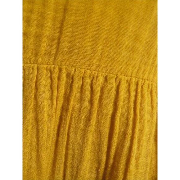 Michael Stars Amber Yellow Cotton Gauze Tiered Daisy Dress Medium NEW - Picture 7 of 9